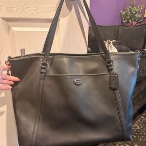 Coach Black Leather Messenger Bag